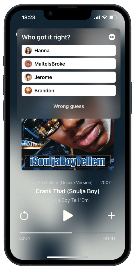 BopQuiz Multiplayer Winner Selection View